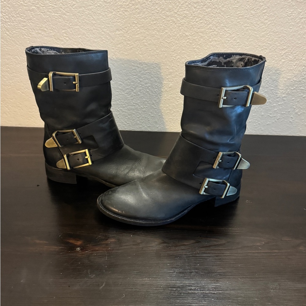 Boutique 9 Black Combat & Moto Boots